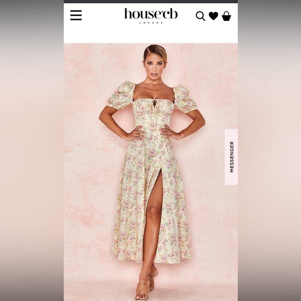 TALLULAH LEMON FLORAL PUFF SLEEVE MIDI SUNDRESS